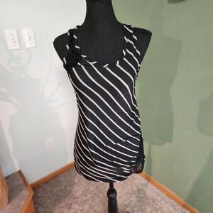 Pink Rose Tank Top with Lace Size L